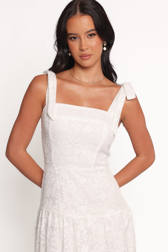 Petal and Pup USA DRESSES Lavinia Maxi Dress - White Floral