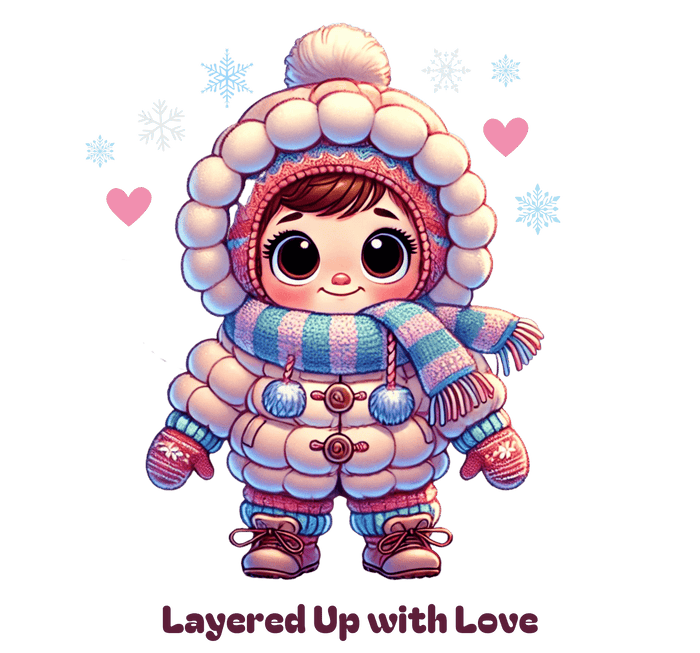 Layered Up with Love (girl) - Cozy Comfort for Kids! ❄️💖 Youth Heavy Blend Hooded Sweatshirt - Whippie's