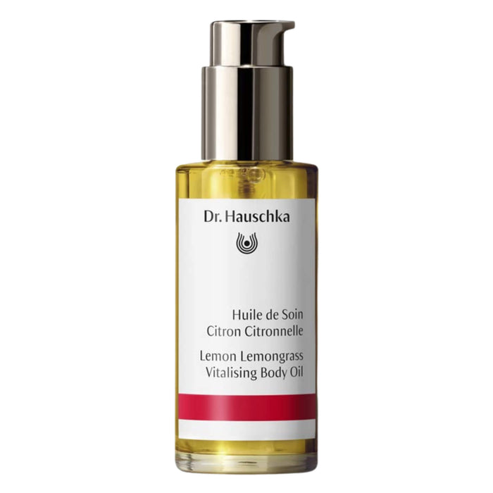 Bottle of Dr. Hauschka Lemon Lemongrass Vitalising Body Oil 75ml