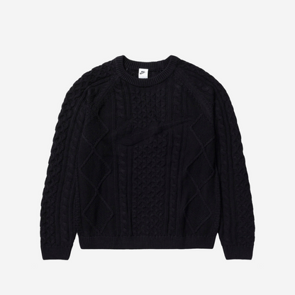 Nike Life Cable Knit Black Sweater