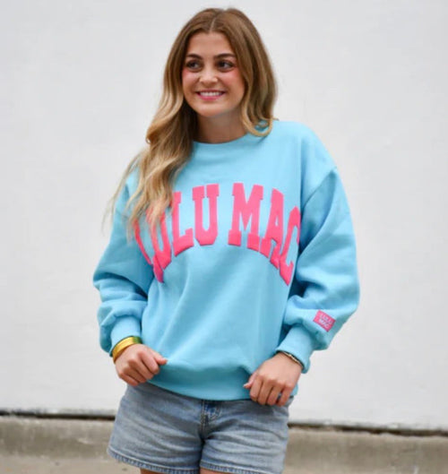 LM-Blue/Hot Pink Puff Sweatshirt