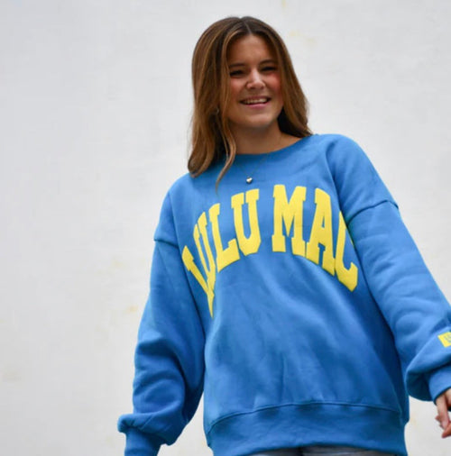 LM-Cyan w/ Yellow Puff Sweatshirt