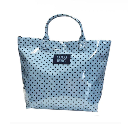 LM-Tote Bag Light Blue/Navy Dot