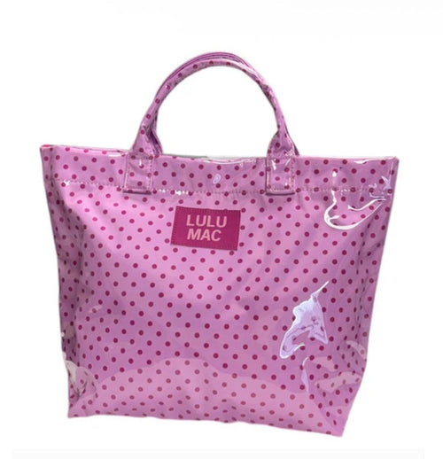 LM-Tote Bag Light Pink/Hot Pink Dot