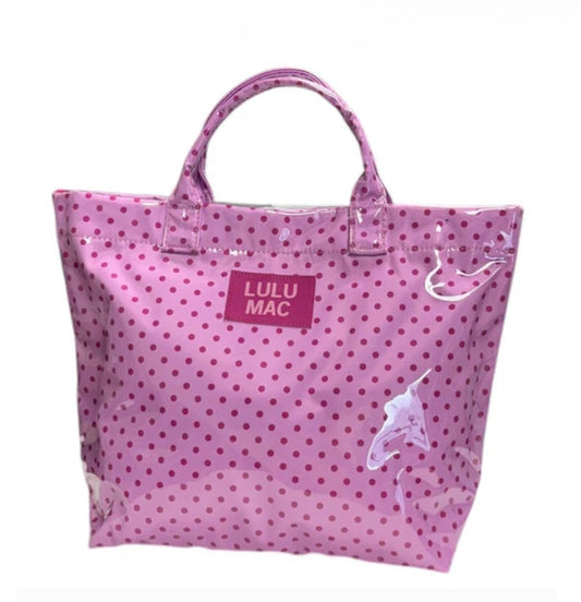 LM-Tote Bag Light Pink/Hot Pink Dot