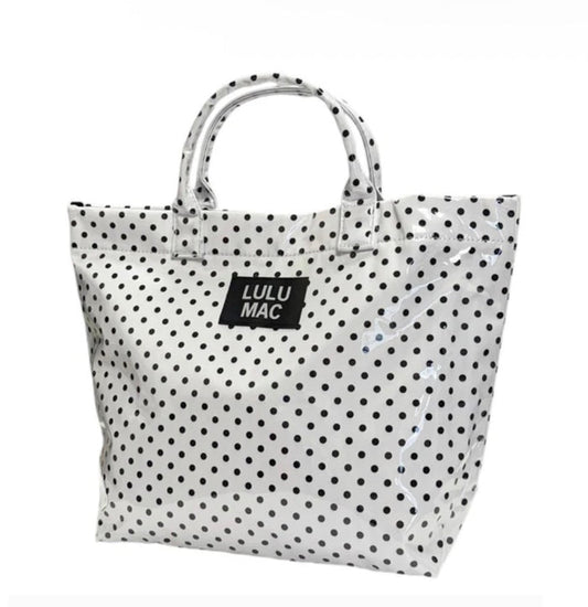 LM-Tote Bag White/Black Dot