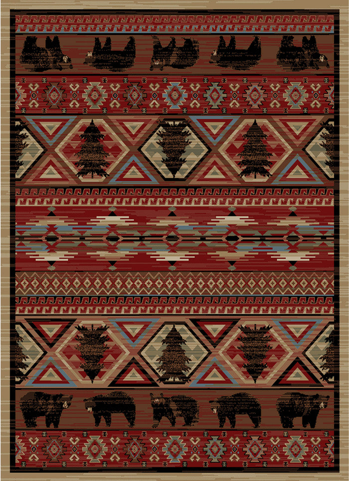 Lodge King Red Pine Area Rug