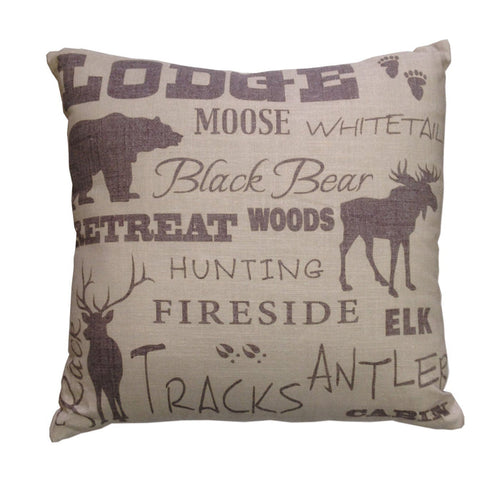 Lodge Text Collage Decorative Throw Pillow Throw