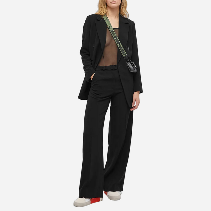 OFF-WHITE LOGO BAND MESH CROSSED BODYSUIT