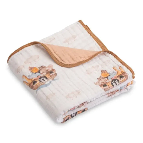 Lolly Banks Noah's Ark Baby Toddler Muslin Blanket