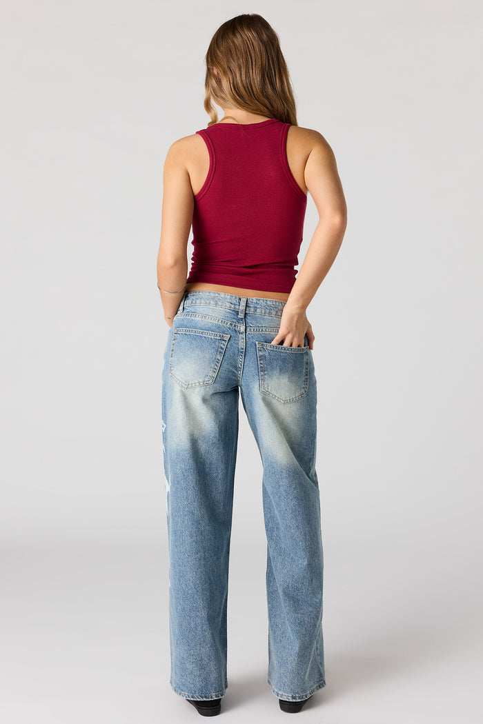 London Low Rise Printed Super Baggy Jean