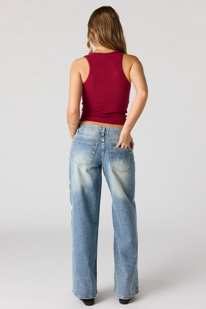 London Low Rise Printed Super Baggy Jean