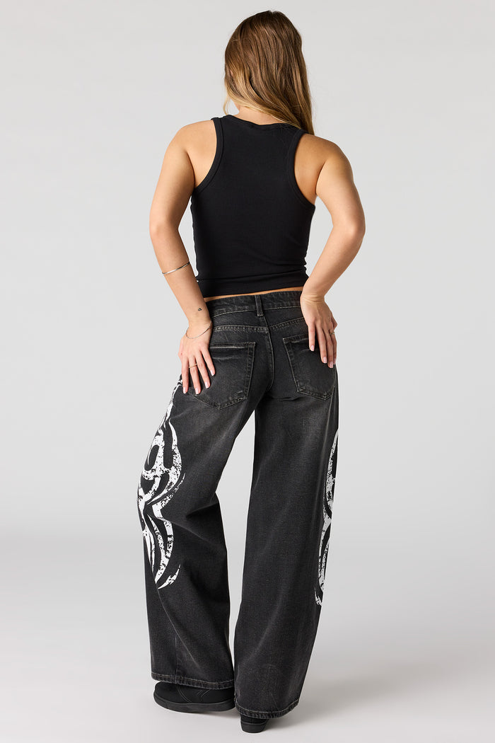 London Low Rise Printed Super Baggy Jean