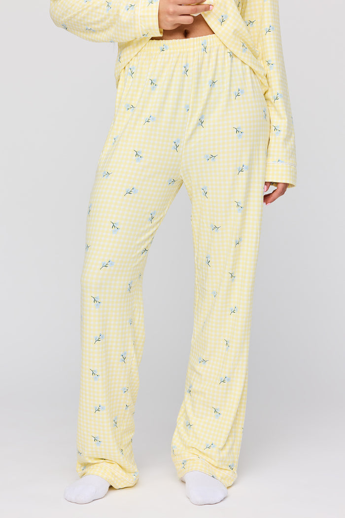 Long Sleeve Button-Up Top & Pant Pajama Set