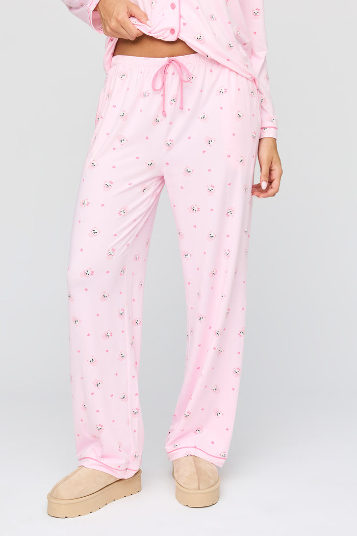 Long Sleeve Button-Up Top & Pant Pajama Set
