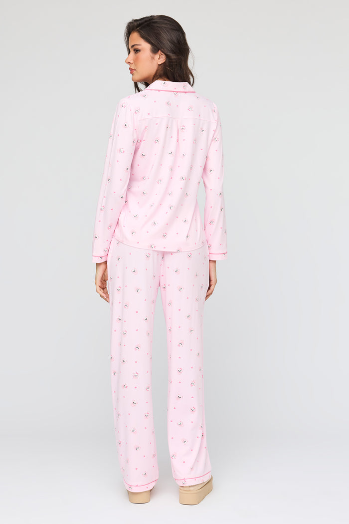 Long Sleeve Button-Up Top & Pant Pajama Set