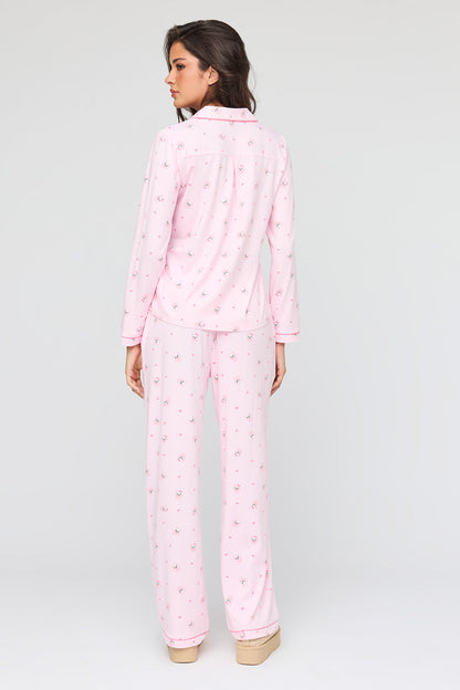 Long Sleeve Button-Up Top & Pant Pajama Set