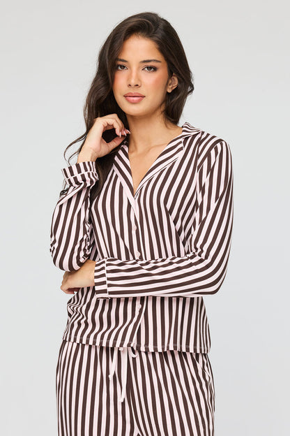 Long Sleeve Button-Up Top & Pant Pajama Set