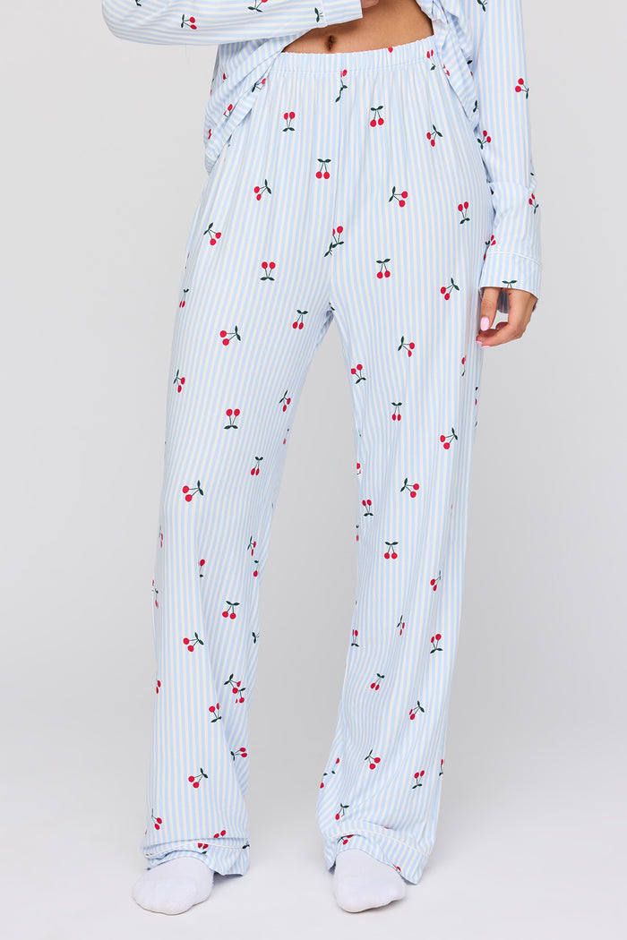 Long Sleeve Button-Up Top & Pant Pajama Set