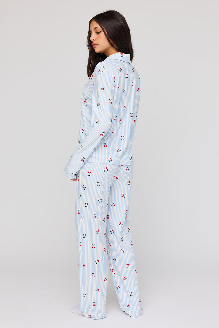 Long Sleeve Button-Up Top & Pant Pajama Set