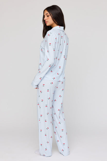 Long Sleeve Button-Up Top & Pant Pajama Set