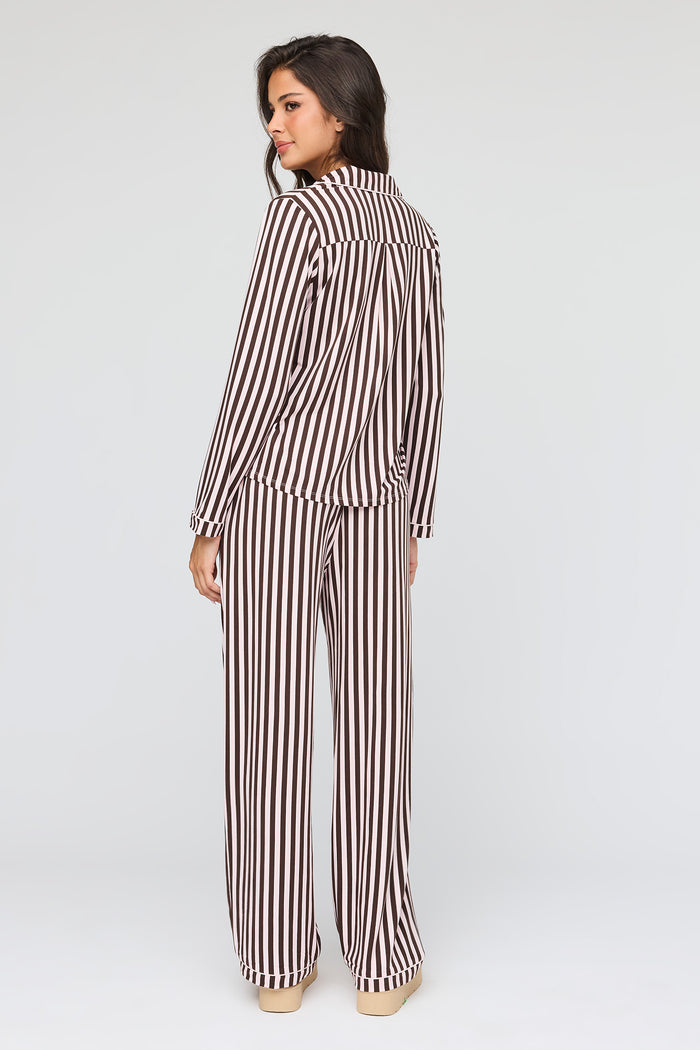 Long Sleeve Button-Up Top & Pant Pajama Set