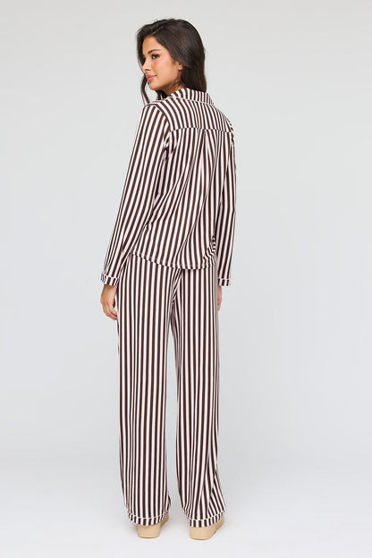 Long Sleeve Button-Up Top & Pant Pajama Set