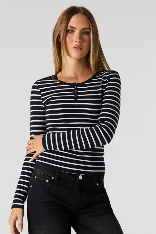 Long Sleeve Henley Top