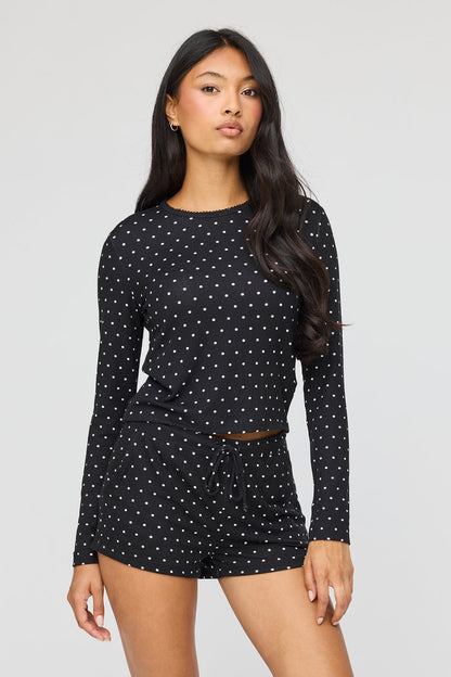Long Sleeve Top & Short Pajama Set