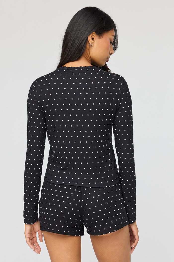 Long Sleeve Top & Short Pajama Set