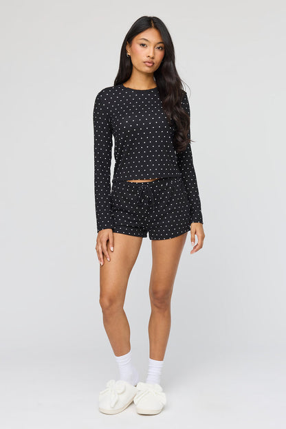 Long Sleeve Top & Short Pajama Set