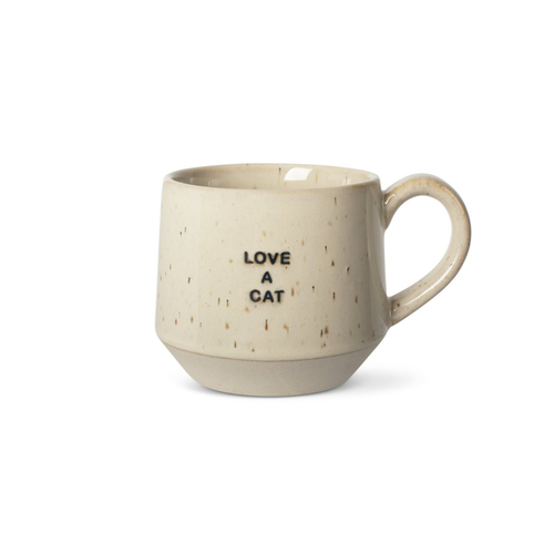 Love A Cat Neutral Speckle Mug