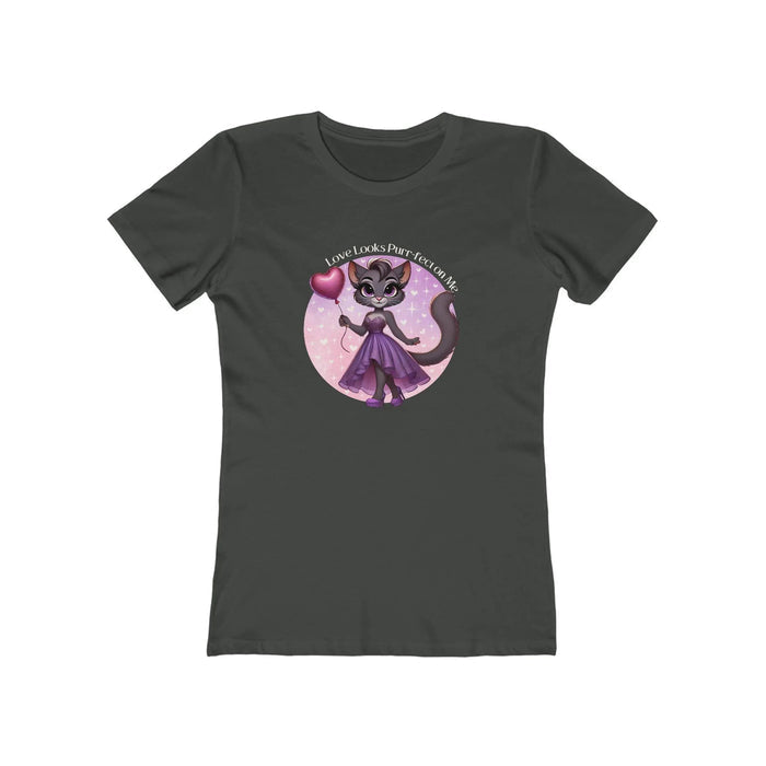 💖 Love Looks Purr-fect on Me 😻 Women's Boyfriend Tee ✨ Feline fine and ready to shine! - Whippie's