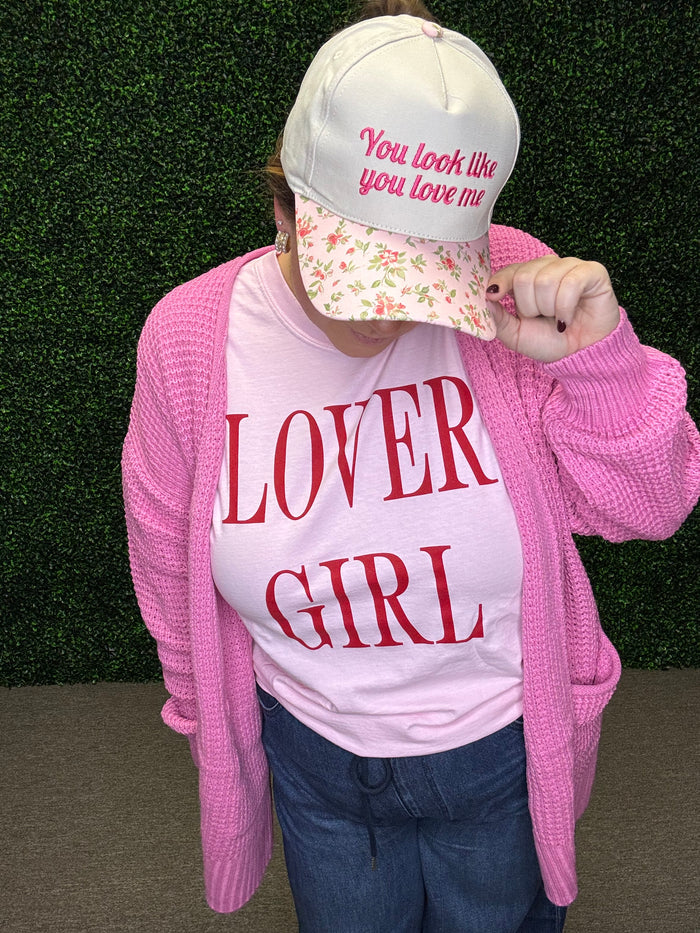 LOVER GIRL Pink Tee, Valentine Tee, Valentine's Shirt