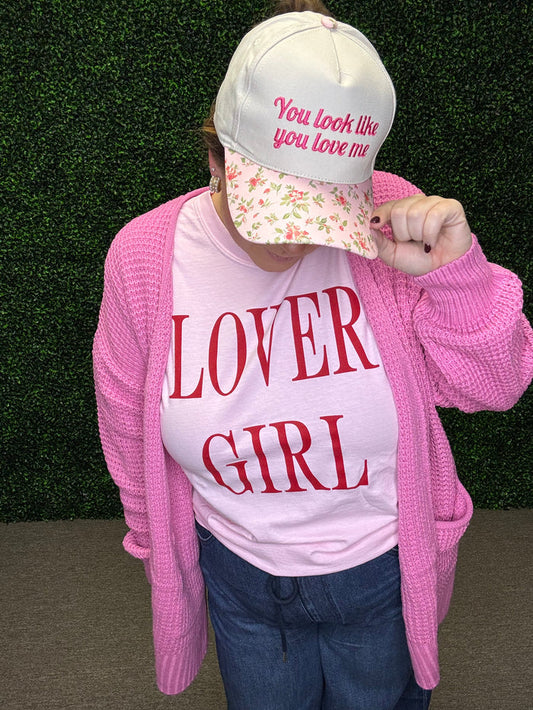 LOVER GIRL Pink Tee, Valentine Tee, Valentine's Shirt