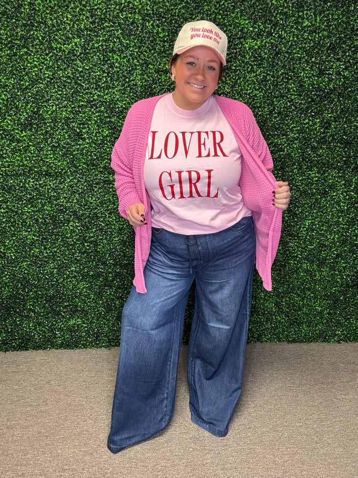LOVER GIRL Pink Tee, Valentine Tee, Valentine's Shirt