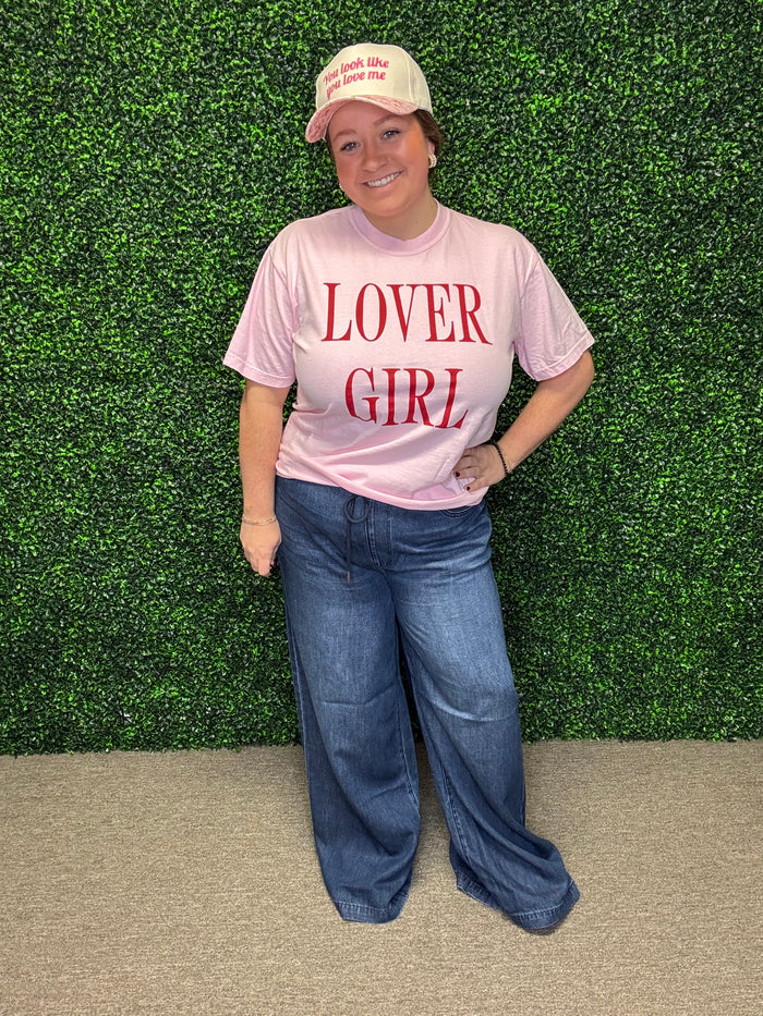 LOVER GIRL Pink Tee, Valentine Tee, Valentine's Shirt