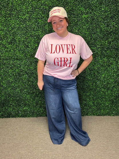 LOVER GIRL Pink Tee, Valentine Tee, Valentine's Shirt
