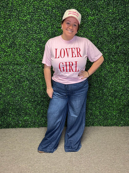 LOVER GIRL Pink Tee, Valentine Tee, Valentine's Shirt