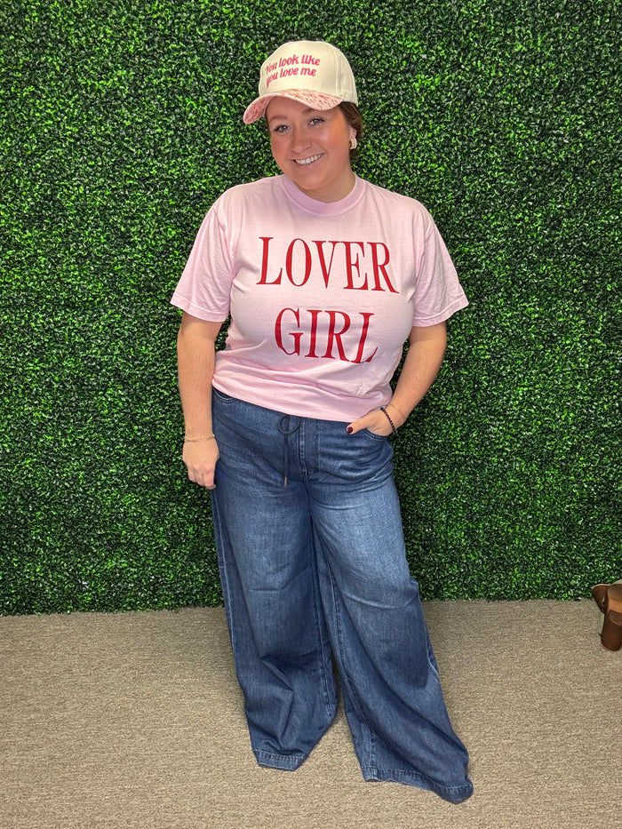 LOVER GIRL Pink Tee, Valentine Tee, Valentine's Shirt
