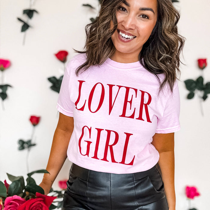 LOVER GIRL Pink Tee, Valentine Tee, Valentine's Shirt