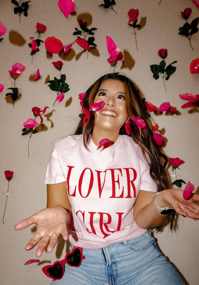 LOVER GIRL Pink Tee, Valentine Tee, Valentine's Shirt