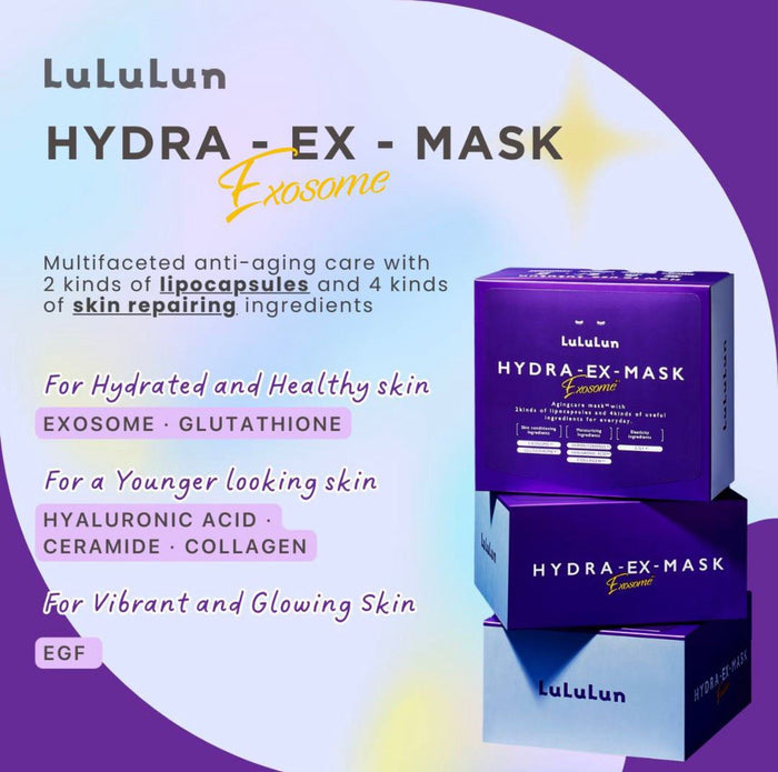 LuLuLun Hydra - EX Exosome Mask (7 Sheets) قناع لولو لون هيدرا - إكس إكسوسوم - Princess Cosmetics Qatar