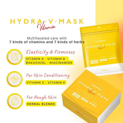 LuLuLun Hydra - V Vitamin Mask (7 Sheets) قناع فيتامين لولو لون هيدرا - في - Princess Cosmetics Qatar