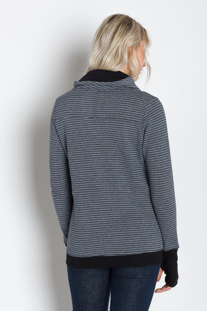 Luna A | Women's Plated Knit Cowl Neck Pullover