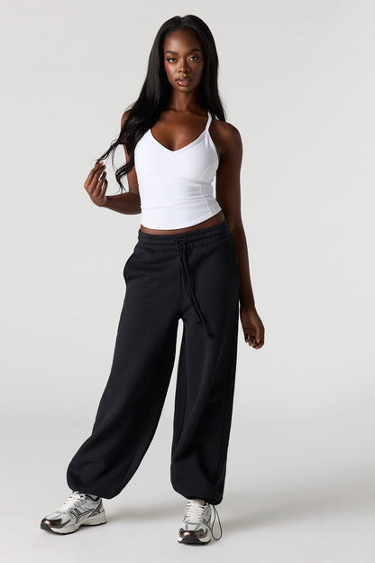 Luxe Fleece Barrel Jogger