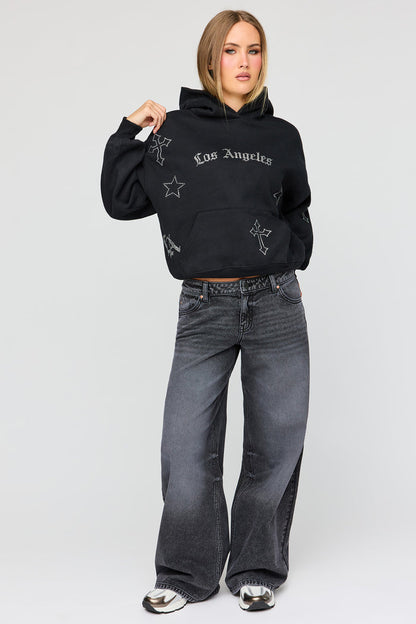 Luxe Fleece Graphic Boyfriend Hoodie