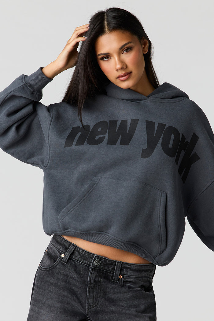 Luxe Fleece Graphic Boyfriend Hoodie