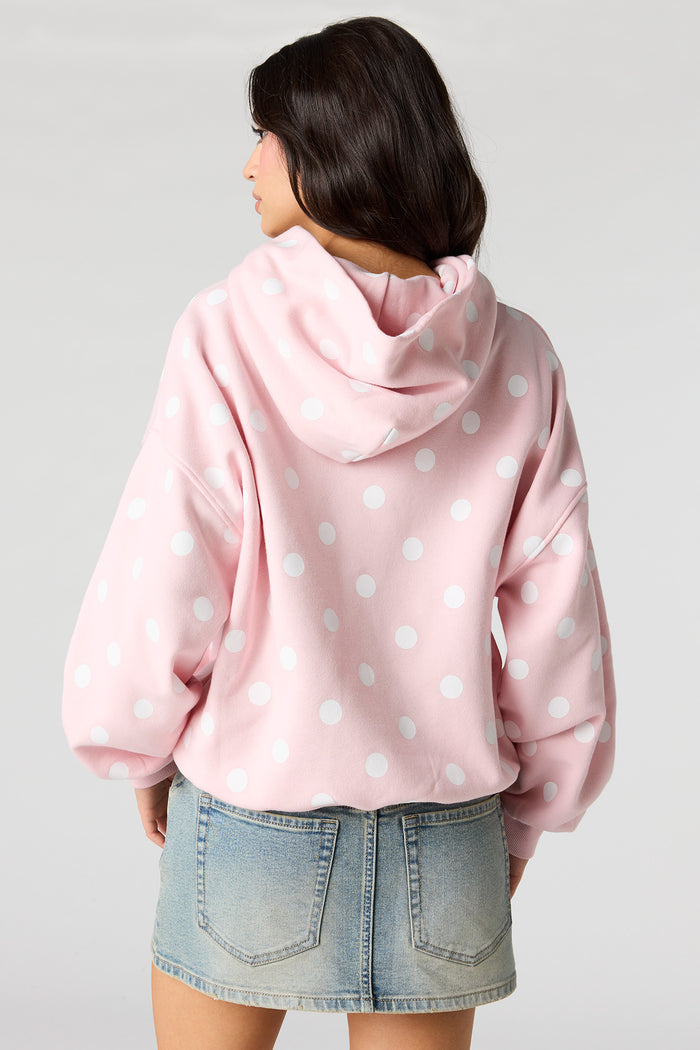 Luxe Fleece Polka Dot Boyfriend Hoodie