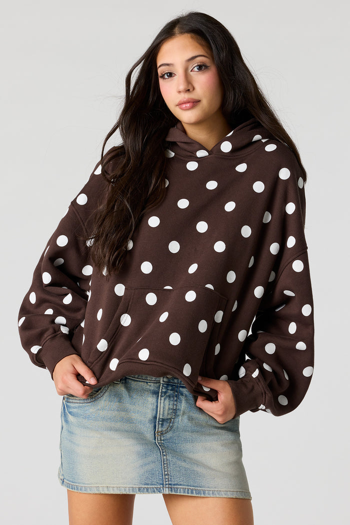 Luxe Fleece Polka Dot Boyfriend Hoodie